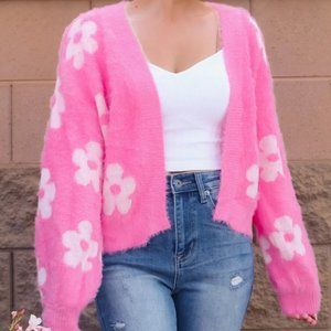 Krush Kandy Heart Crop Sweater Large. Never Worn.